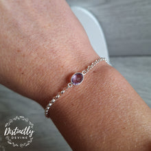 Load image into Gallery viewer, Amethyst is said to relieve stress and strain, soothe irritability, and dissolve negativity, wear it in this beautiful Sterling Silver bracelet as a practical everyday piece
