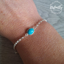 Load image into Gallery viewer, If you need a little help bringing your health and wellness to the forefront, you need some turquoise in your life, wear it in this beautiful Sterling Silver bracelet as a practical everyday piece
